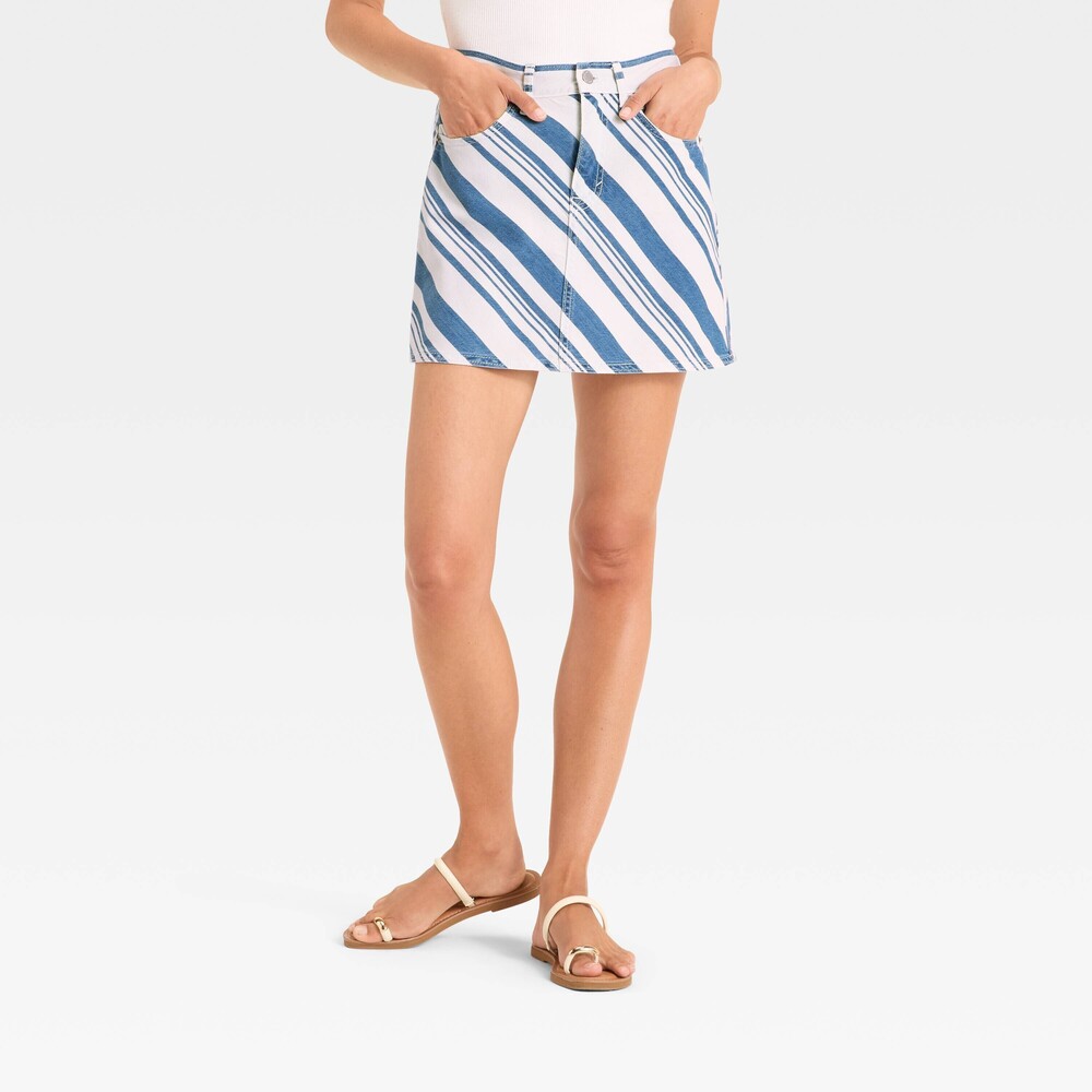 Mini Skirt - Navy Striped 6